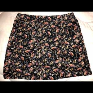 Floral Corduroy Skirt